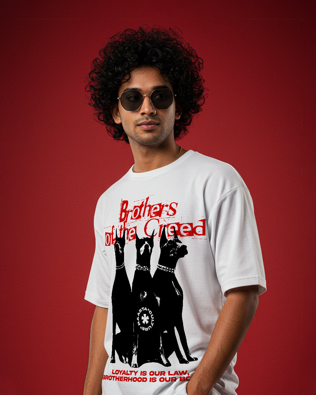 Brothers Of The Creed White Oversized T-Shirt