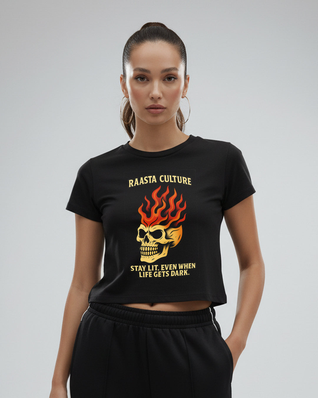 Burning Skull Baby Tee