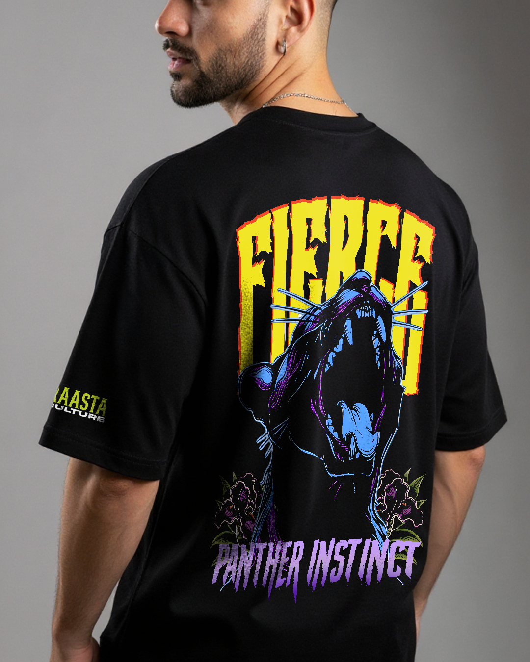 Fierce Panther Black Oversized T-shirt