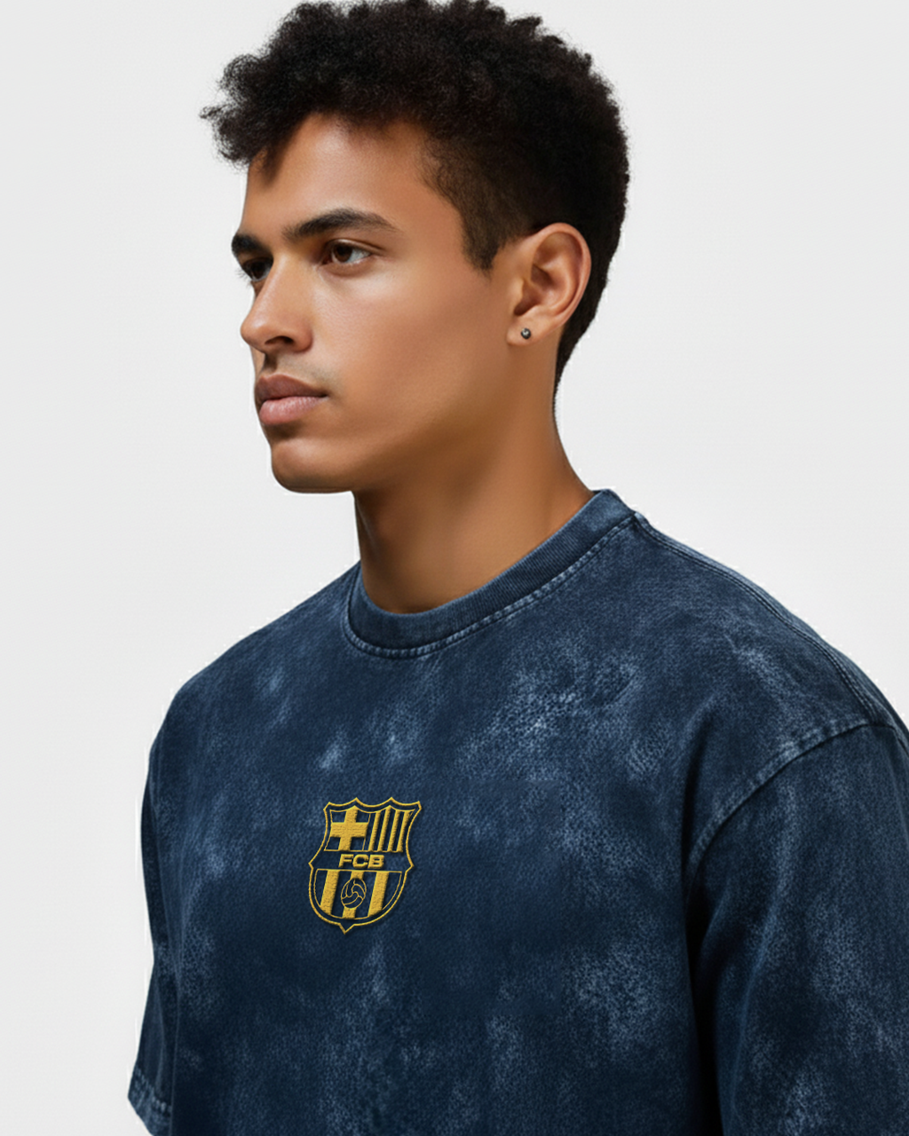 Football Barça Acid Wash Oversized T-shirt