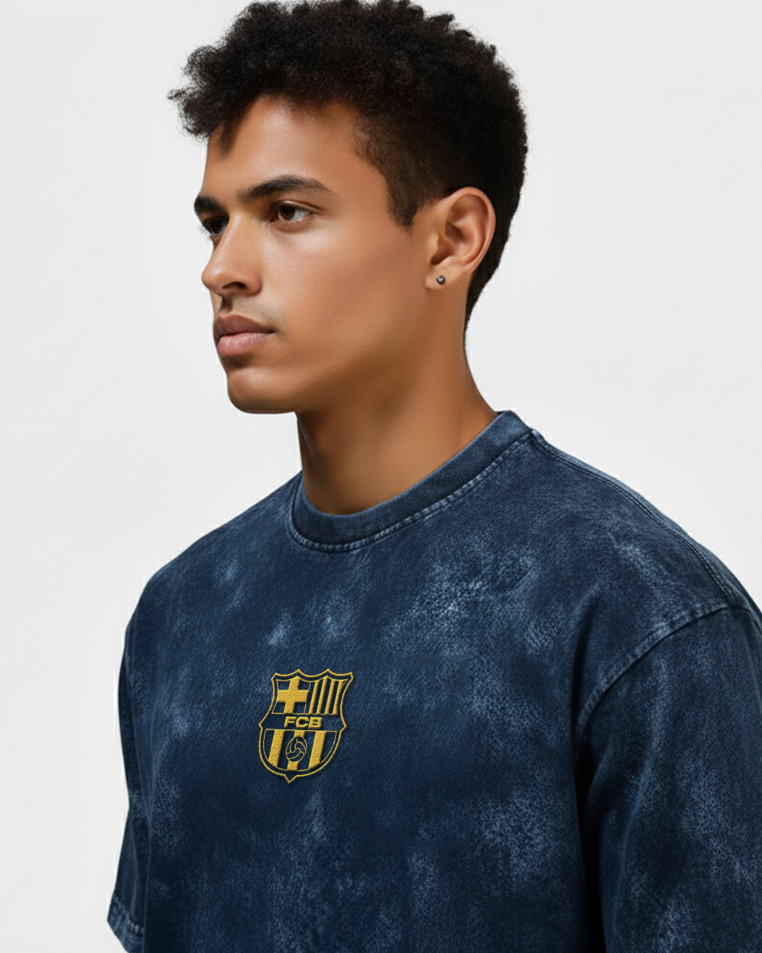 Football Barça Acid Wash Oversized T-shirt
