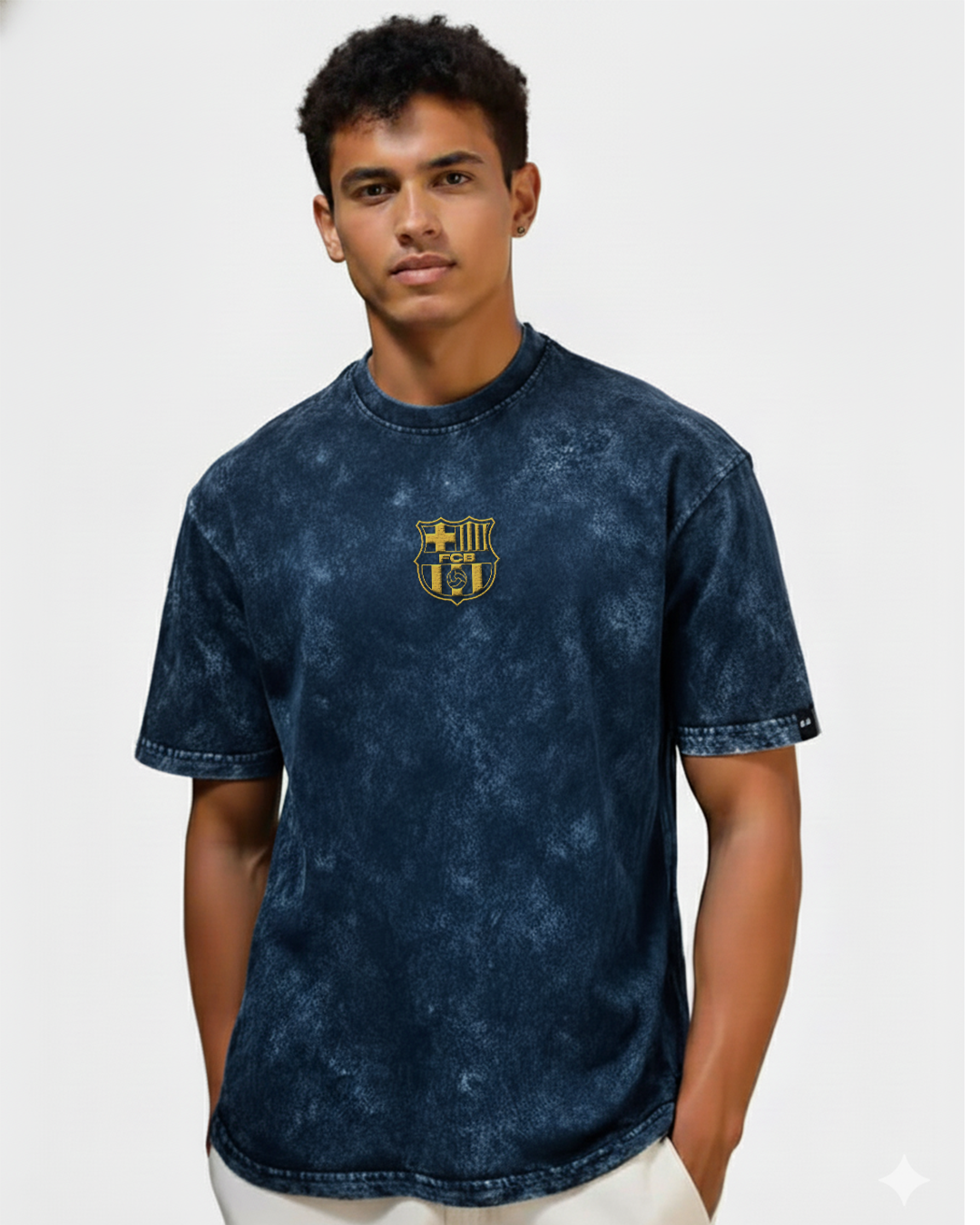 Football Barça Acid Wash Oversized T-shirt