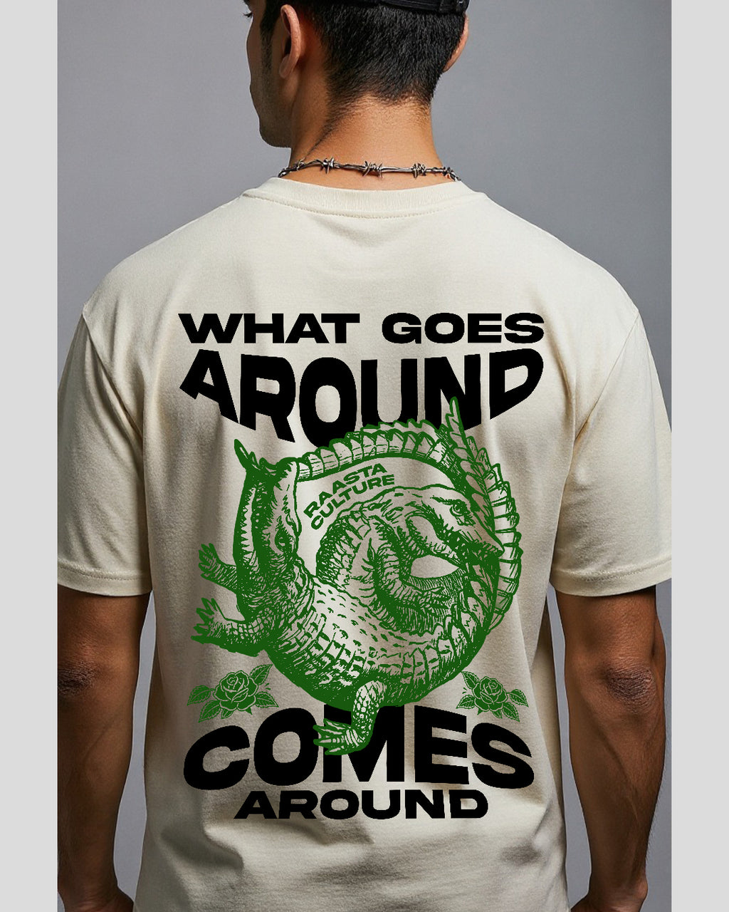 What Goes Around Off White Oversized T-Shirt