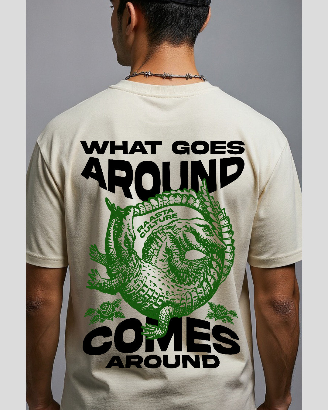 What Goes Around Off White Oversized T-Shirt