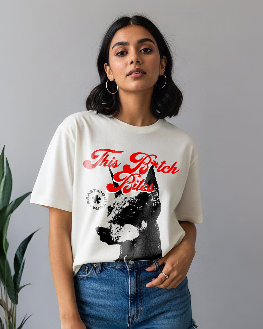This B*tch Bites White Oversized T-Shirt