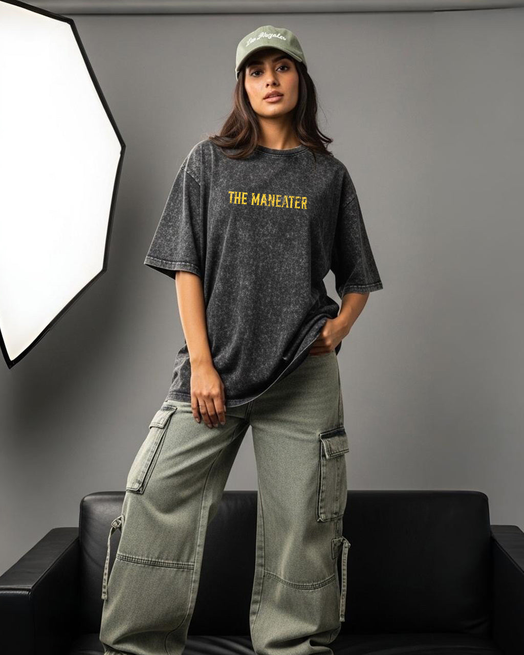 Royal Bengal Nari Acid Washed Oversized T-Shirt