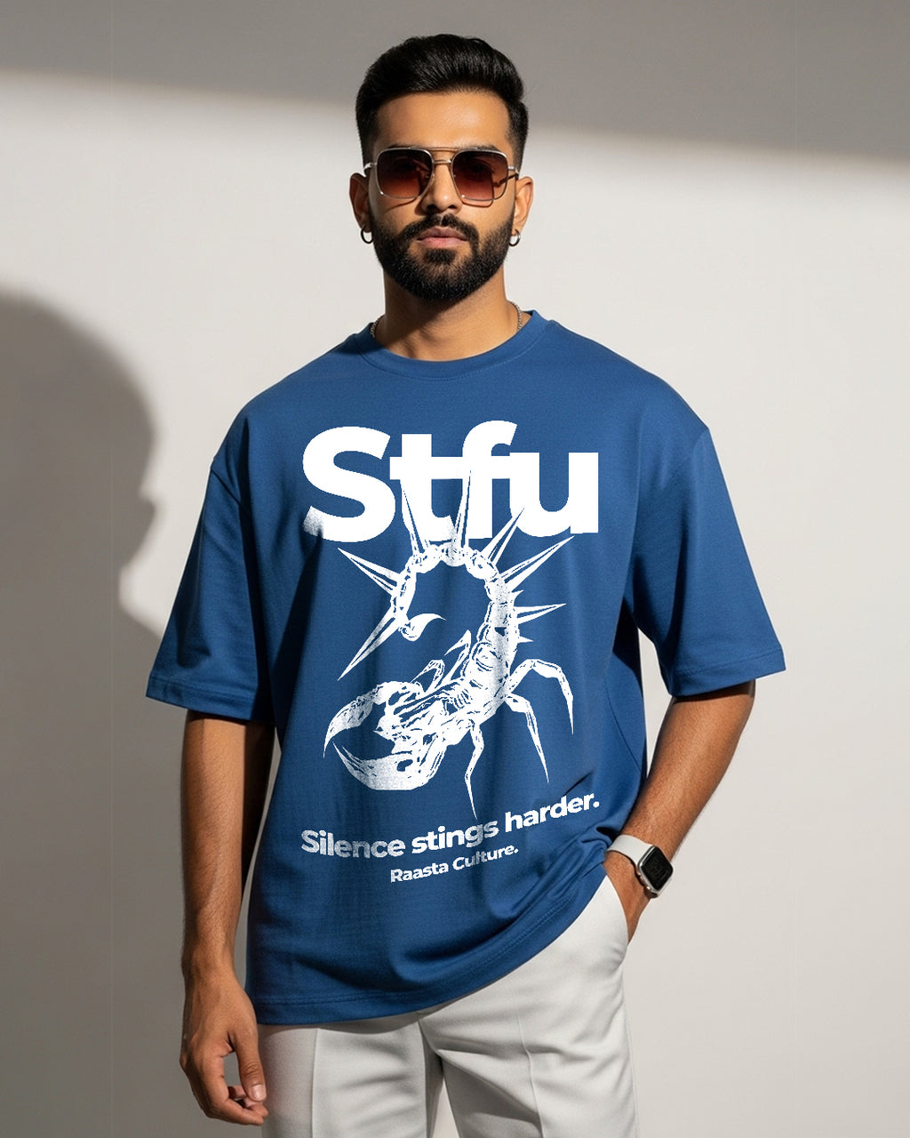 STFU Royal Blue Oversized T-Shirt