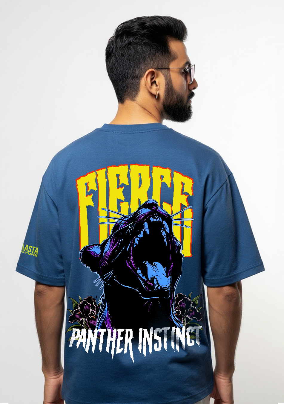 Fierce Panther Blue Oversized T-shirt