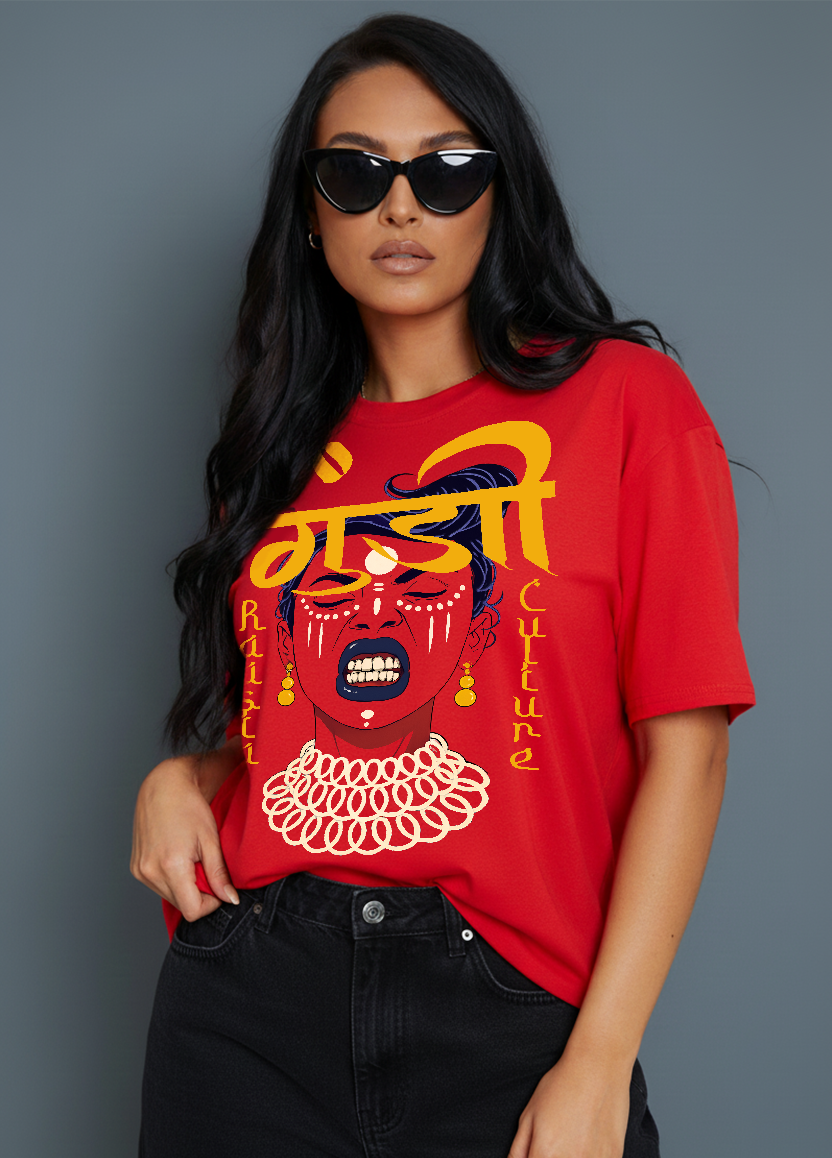 Gundi Red Women's Oversized T-shirt